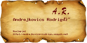 Andrejkovics Rodrigó névjegykártya